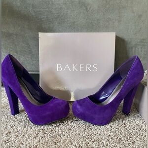 Purple Bakers heels, 9M, never worn